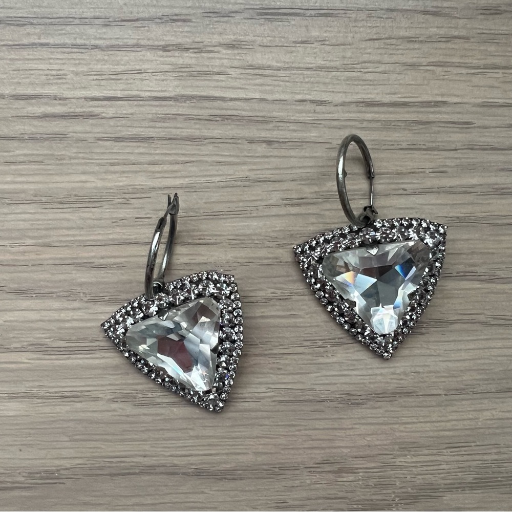 Rhinestone triangle earrings - super lightweight, about 1.25inches.